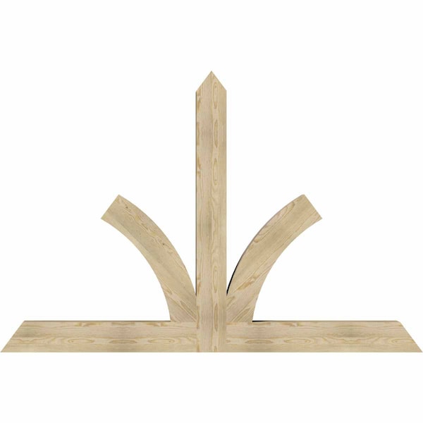 Ekena Millwork Richland Rough Sawn Timber Gable Bracket, Douglas Fir, 84"W x 56"H x 6"D x 6"F, 16/12 Pitch GBW084X56X0606RIC00RDF - main